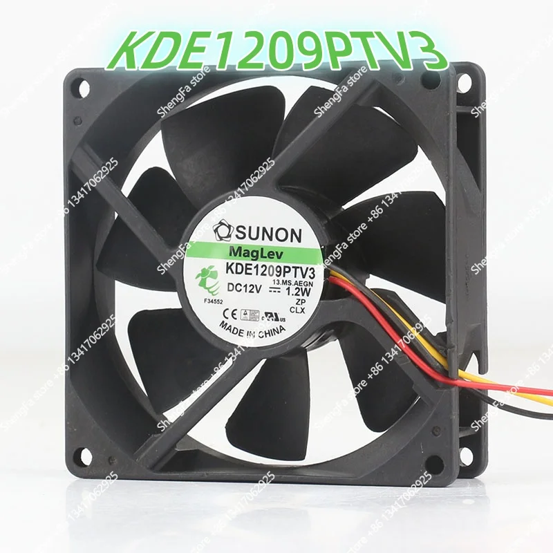 Вентилятор охлаждения SUNON KDE1209PTV3 9CM 9025 12V 1.2W с магнитной подвеской, бесшумный, трехпроводной