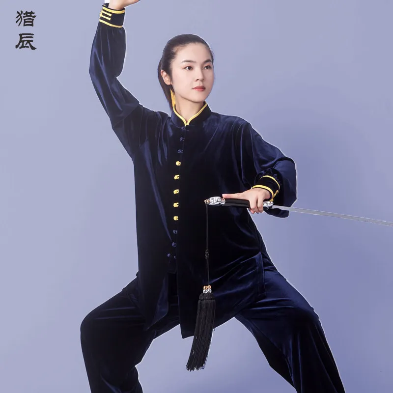 Martial Arts Tai Ji Suit Women's Clothing 2026 New High-End Velvet Spring and Autumn Shadowboxing Exercise Men Winter Thickening