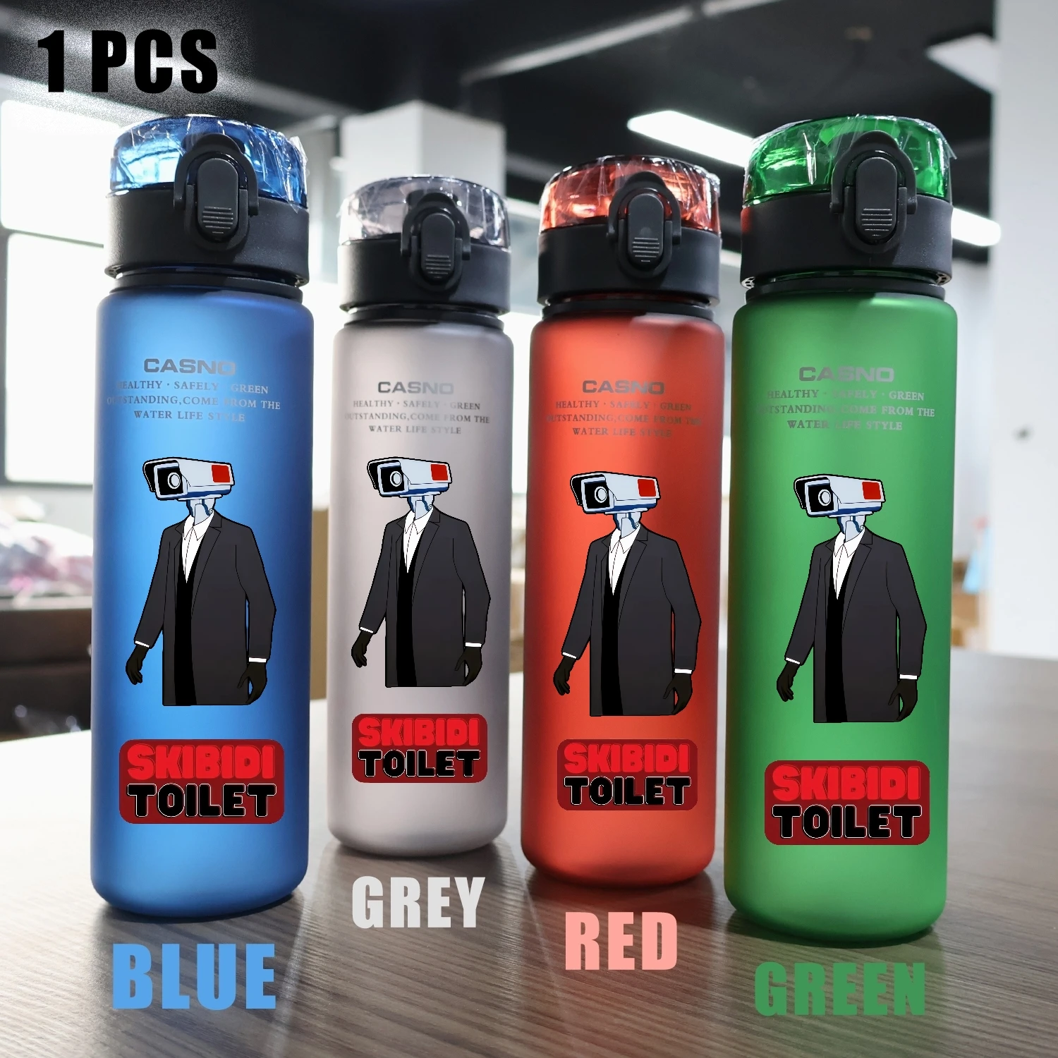 560ml Skibidi Toilet Cartoon Water Cup Anime Clear Cup Kids Draagbare Outdoor Sport Waterflessen Verjaardagscadeautjes voor kinderen