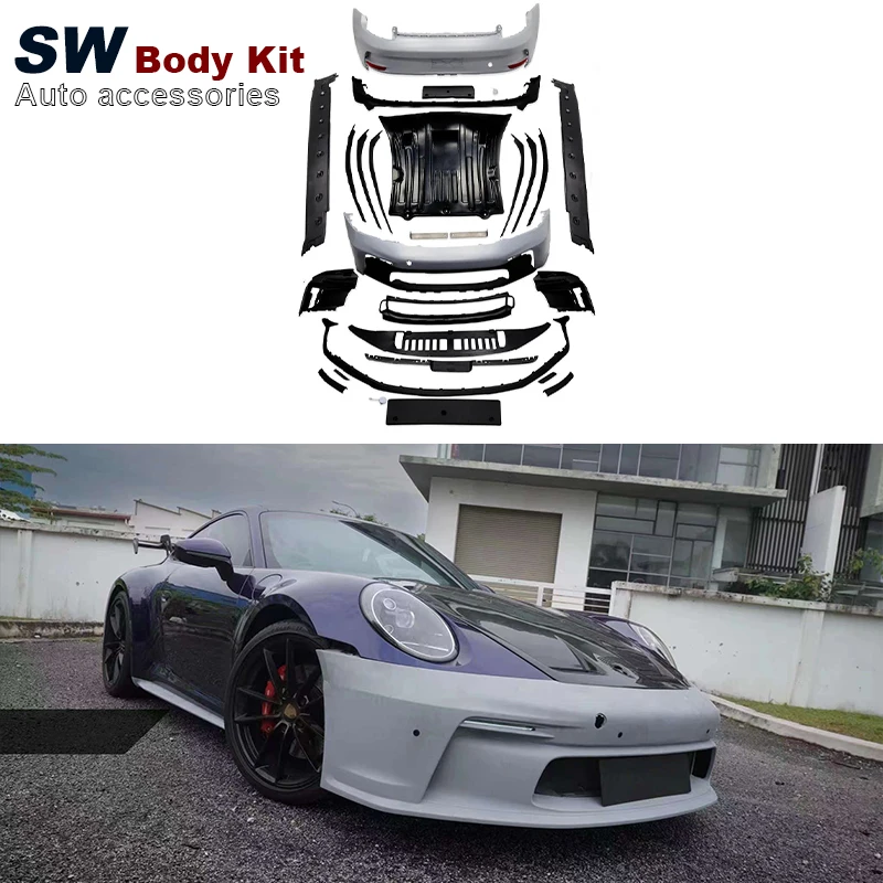 For Porsche 911 992 2019-2023 Upgrade Modification GT3 Style Body Kit Front Bumper Rear Bumper Side Skirts Auto Parts