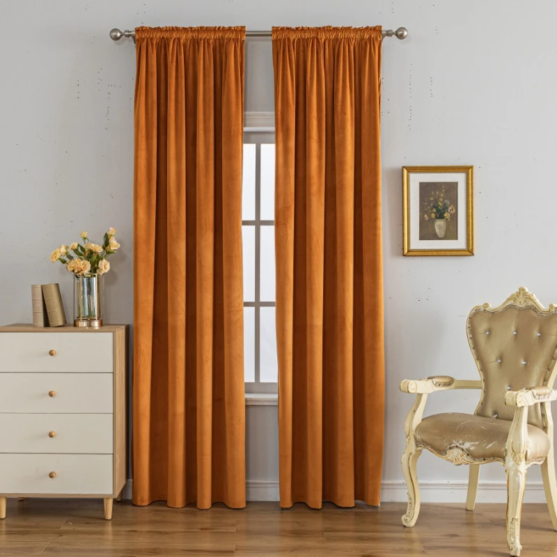 Luxury Understated Swan Velvet Curtains with Light locking, Soft Decorative Curtains, Suitable for Bedroom, Living Room, Classic