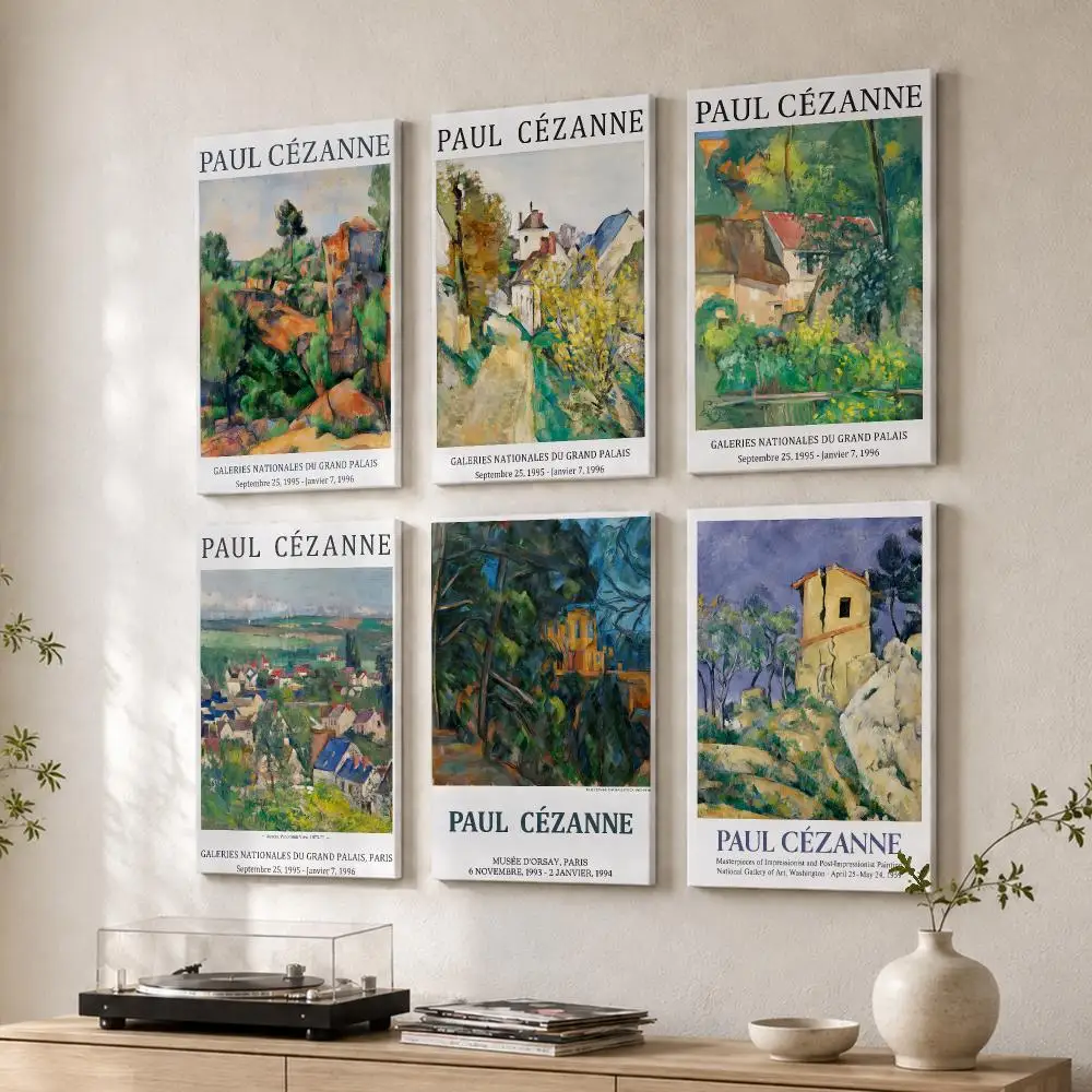 Vintage P-Paul Cezanne Painting Framed Wall Painting Wood Canvas Poster For Living Room Bedroom Hallway Office Home Decor Gift