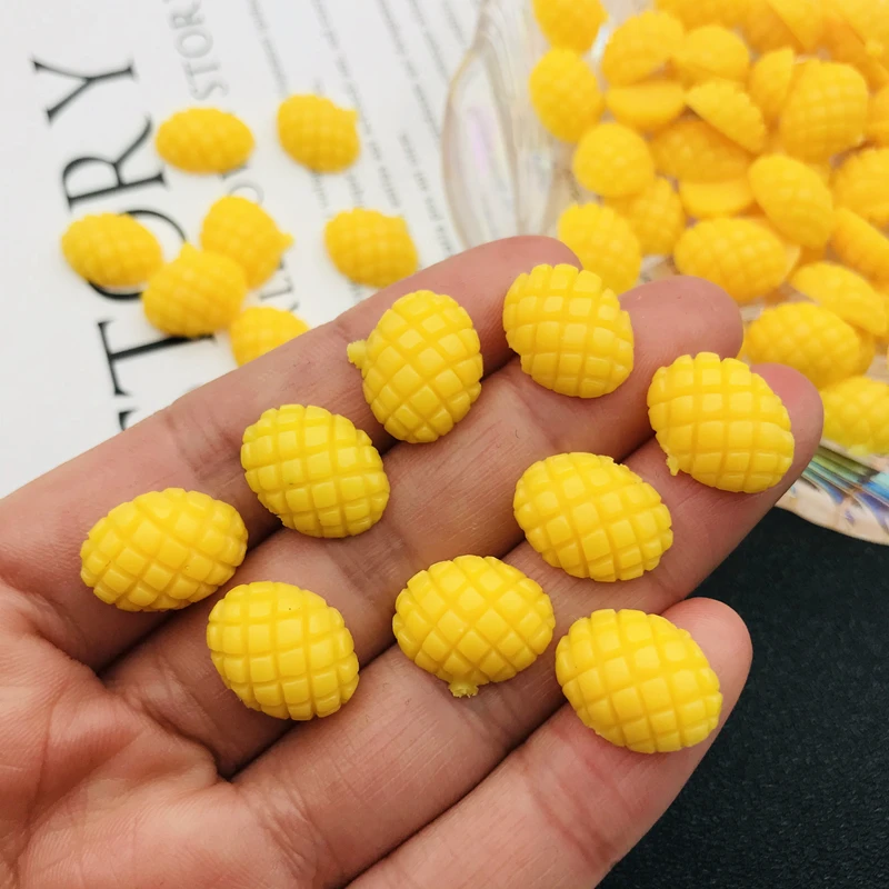 30pcs Hot Selling Colorful Small Fruit Mango Pineapple Cabochon for Scrapbooking, Crafts Making, Hair Bow, DIY