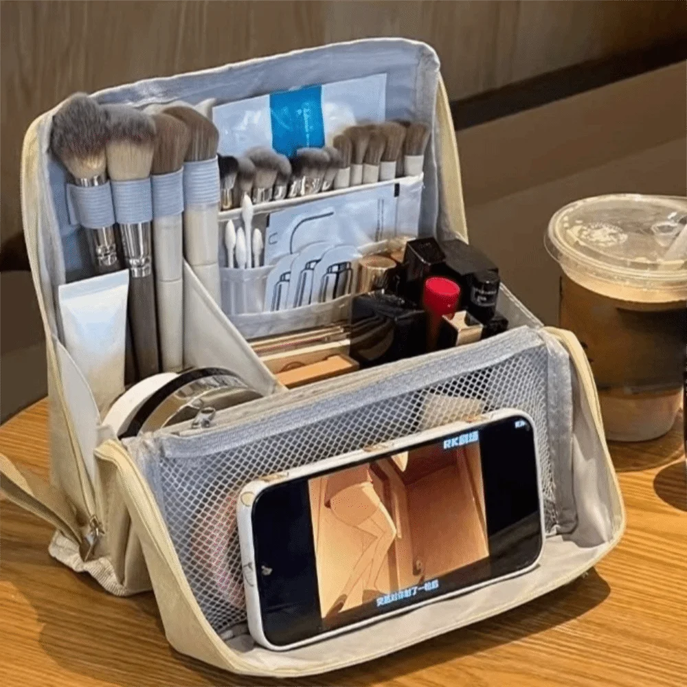 

Large-capacity Foldable Cosmetic Bag Portable Multi-purpose Vertical Makeup Bag with Compartment Waterproof Toiletry Storage Bag