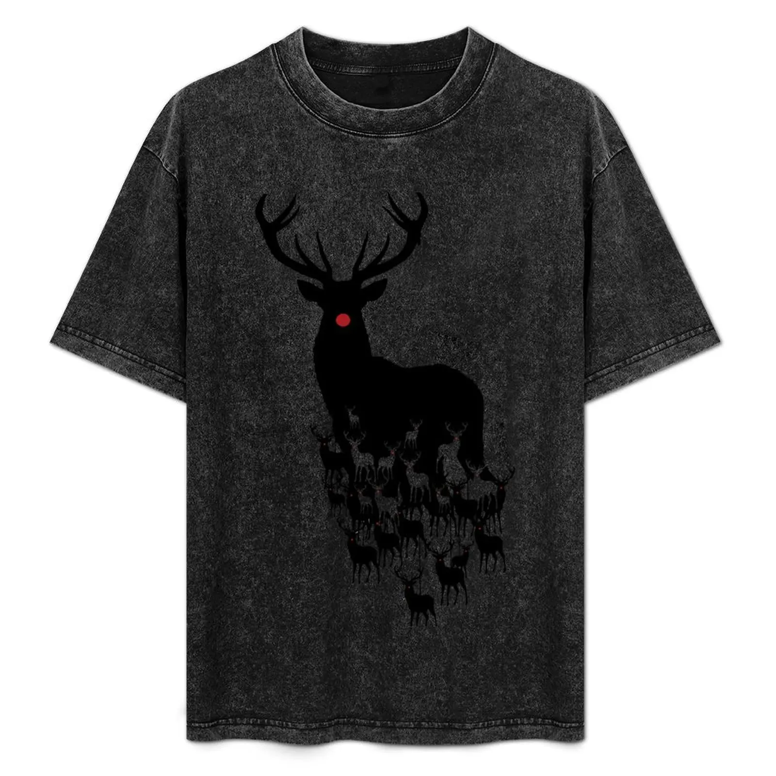 Rudolph the red nosed reindeer pattern T-Shirt rapper graphic tees cute tops graphic shirts t shirt men