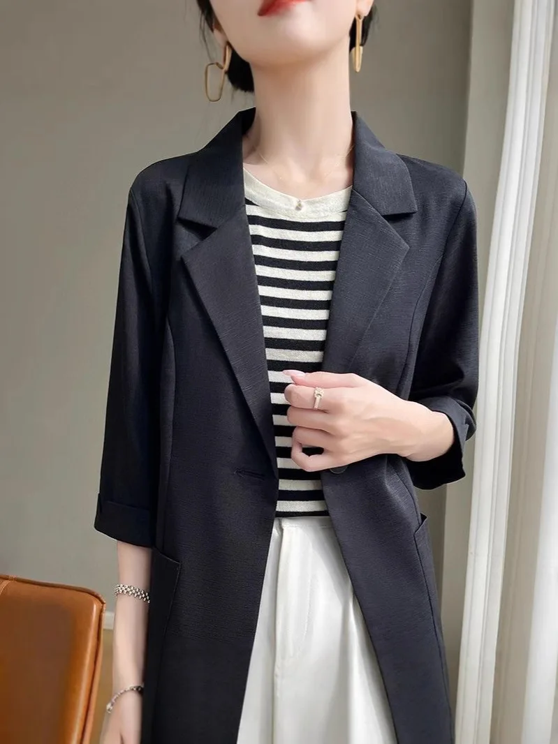 Vêtements populaires coréens Style vieil argent femme Blazer noir dame manteau froncé café marine velours cadeau simple boutonnage gris jeunesse