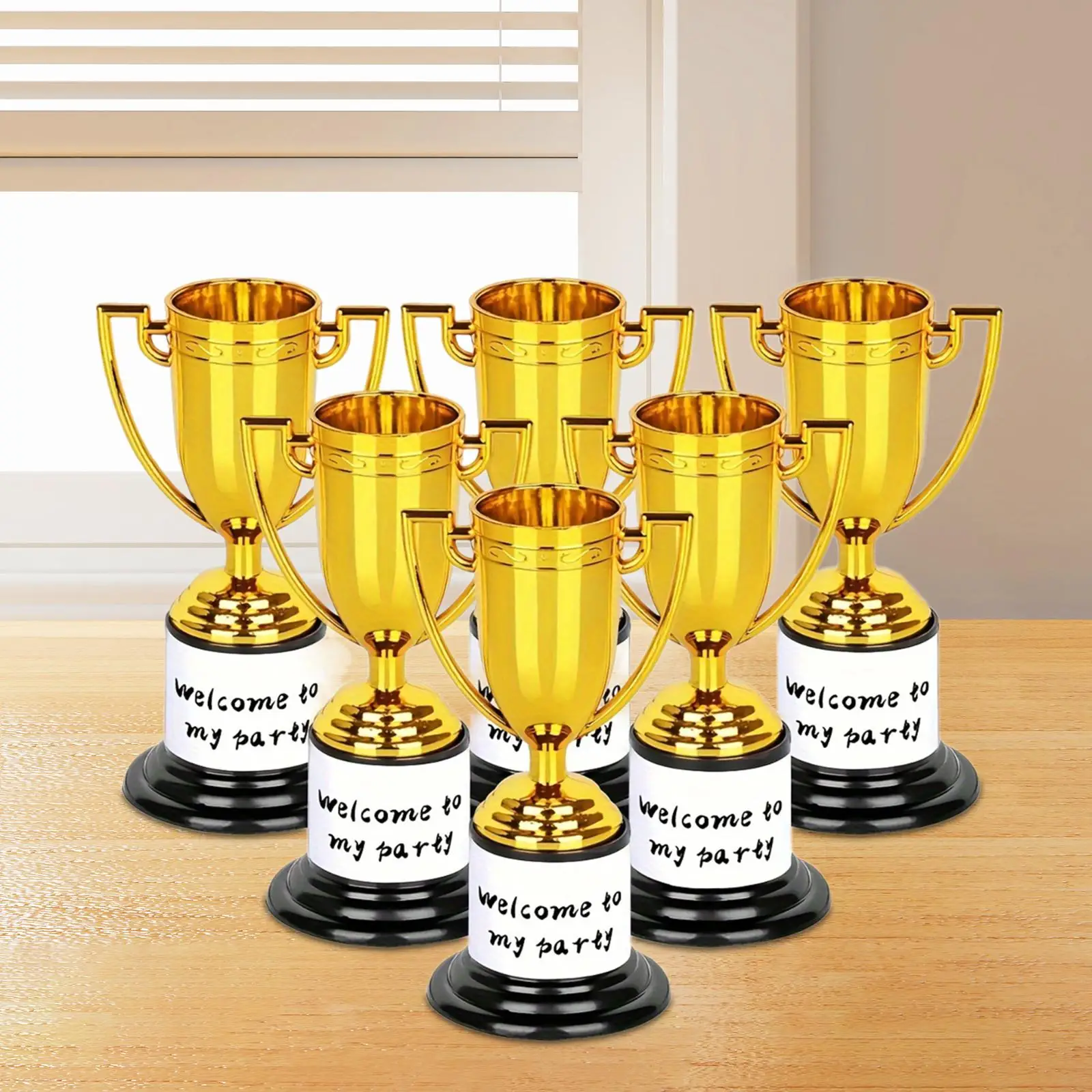 

6 Pieces Award Trophy Cups Adults Funny Round Base Mini Trophies for Party Competitions Rewards Sports Tournaments Celebrations