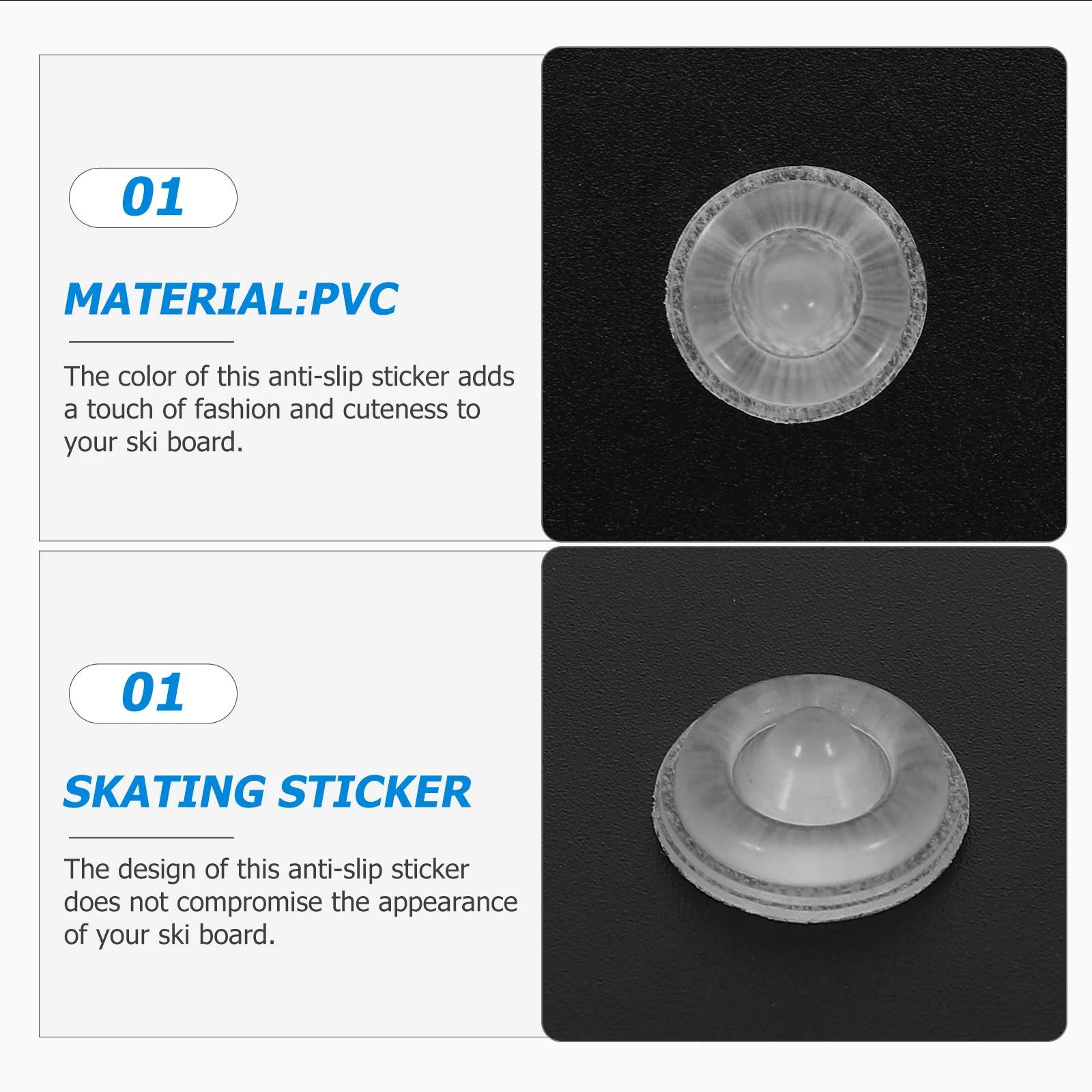 

30pcs Snowboard Anti Slip Sticker Non Slip Mat Grip Pad Ski Accessory Winter Sports Skating Decal Transparent Extra Durable