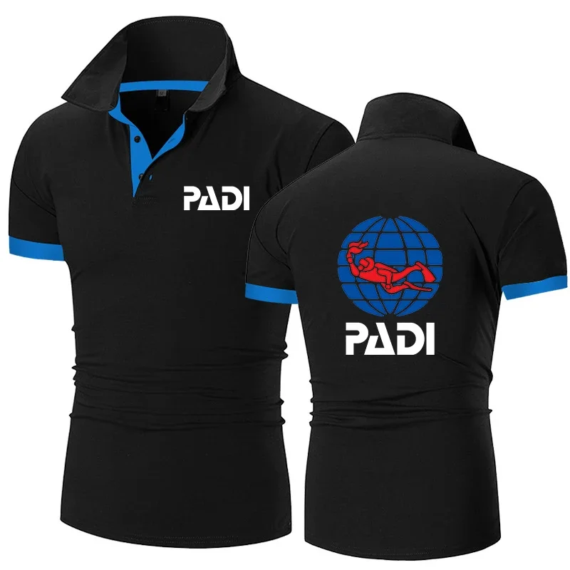 Scuba Driver Padi Men's Polo Shirt Summer Casual Sports Quick Drying Hoodie Short Sleeve Top Round Neck Plus Size Men's Clothing