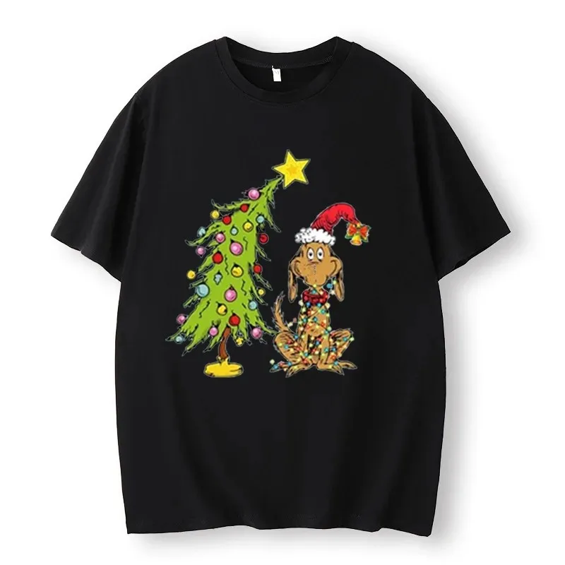 

Забавная рождественская рубашка для семьи, рождественская вечеринка, уличная одежда в стиле хип-хоп, дышащая повседневная рубашка с круглым вырезом