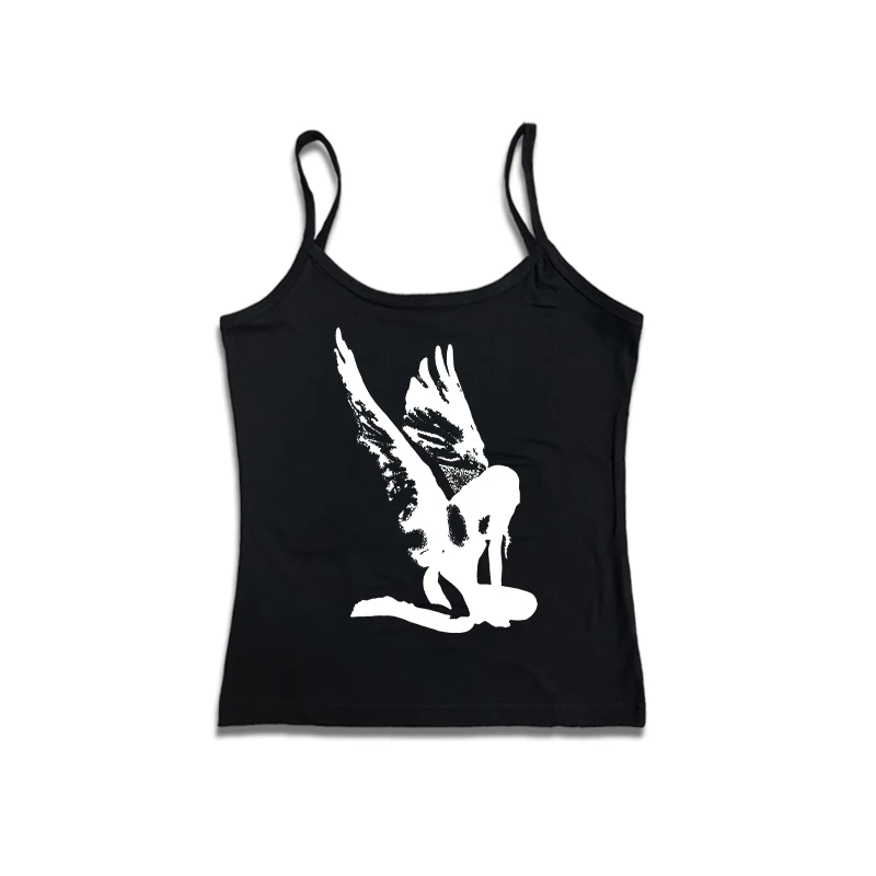 Y2k Decadent Style Print Emo Punk Figur Stree Camisole Top Grunge Crop Top Vintage Gothic Women Corset Summer Tank Top Baby Tee