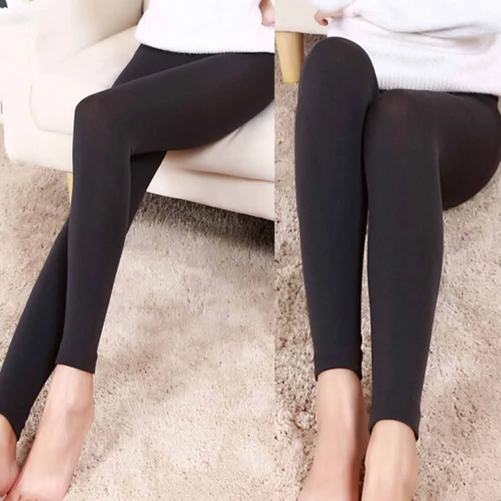 Women Winter Thermal Warm Thick Pantyhose Fluff Lined Stretch Slim Leggings Pants Winter Warm Women Pants