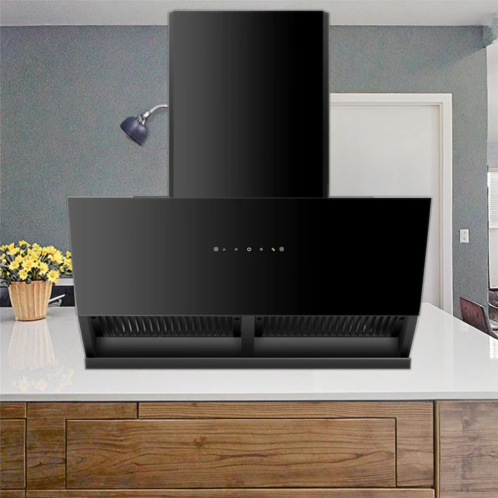 جودة عالية الصين الذكية المطبخ النازع هود عالية الطاقة شاشة تعمل باللمس شفاط المطبخ المحمول