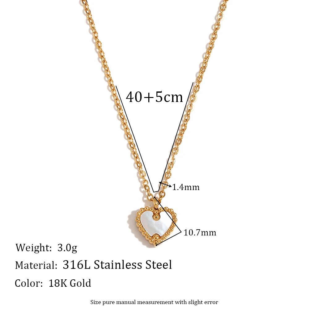 E.B.belle Single Shell Love Bracelet Necklace Set