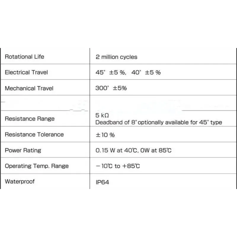 1pcs，Throttle potentiometer，RVQ24YS08-03 30S B502 5KΩ，Shaft length 30mm, effective angle 45 degrees