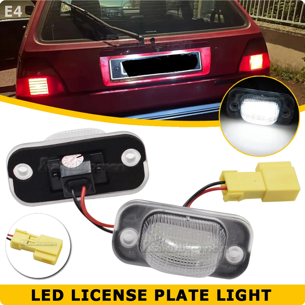 A Pair LED license plate lamp LED number plate light Car Accessories For Seat Toledo I 1 Mk1 VW Golf II 2 Mk2 Jetta II 2 Mk2