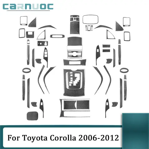 검은 장식 탄소 섬유 인테리어 부품 스티커 Toyota Corolla 2006 2007 2008 2009 2010 2011 2012 자동차 액세서리