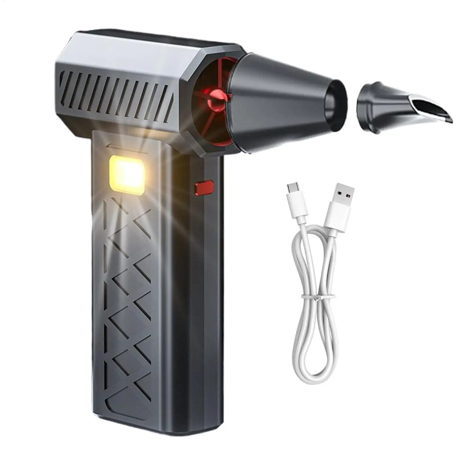 Mini Snow Blower with Safety Hammer 6 Speed Adjustable Dryer Portable Air Blower for Car Interior Detailing Home Garden Cleaning