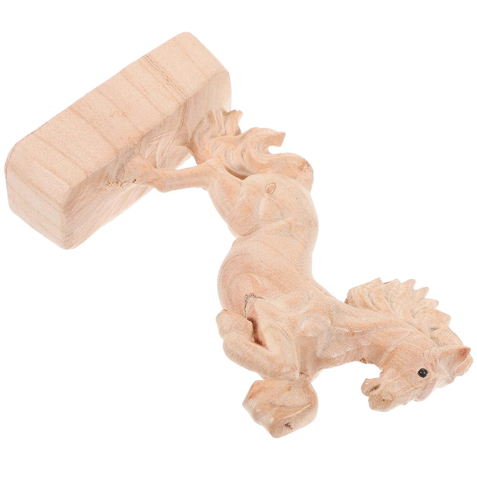 

Horse Shaped Wooden Craft Exquisite Detail Versatile Piece Home Office Car Interior House Decorations for Home