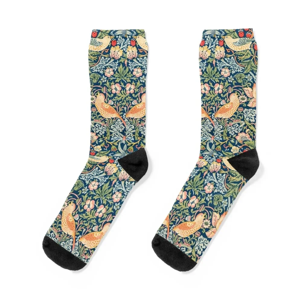 William Morris's famous Strawberry Thief pattern Socks Christmas basketball Designer Man Socks Women's