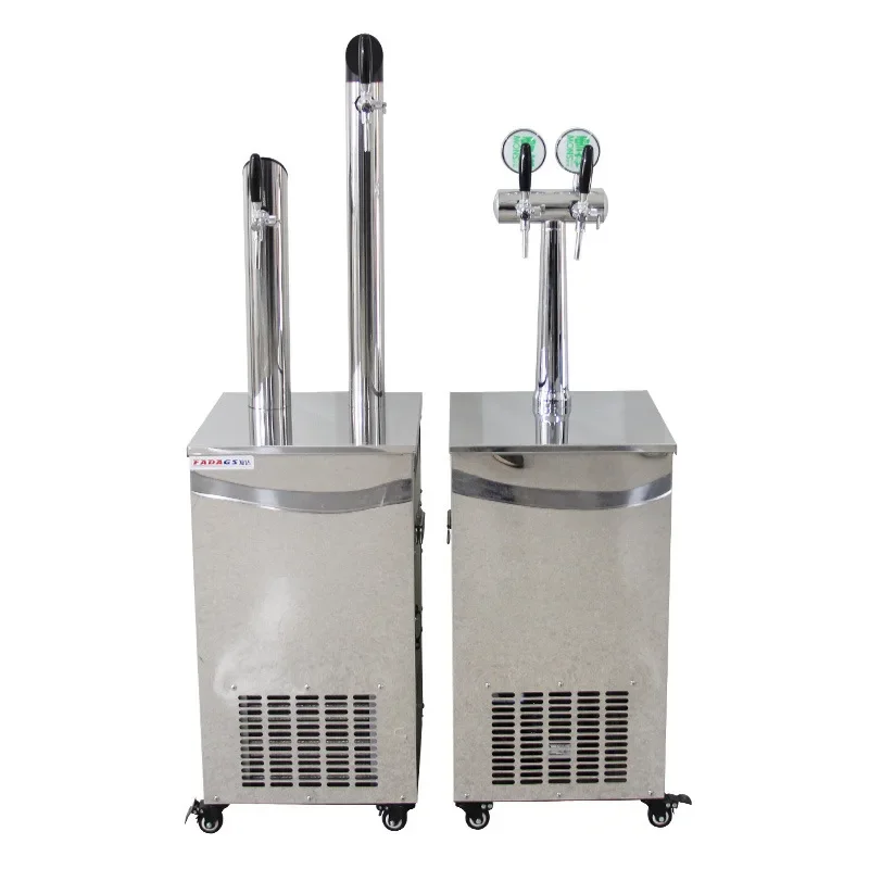 

Water-cooled draft beer machine 2 heads 2 barrels Automatic temperature control Beer refrigerator Barbecue shop Pub