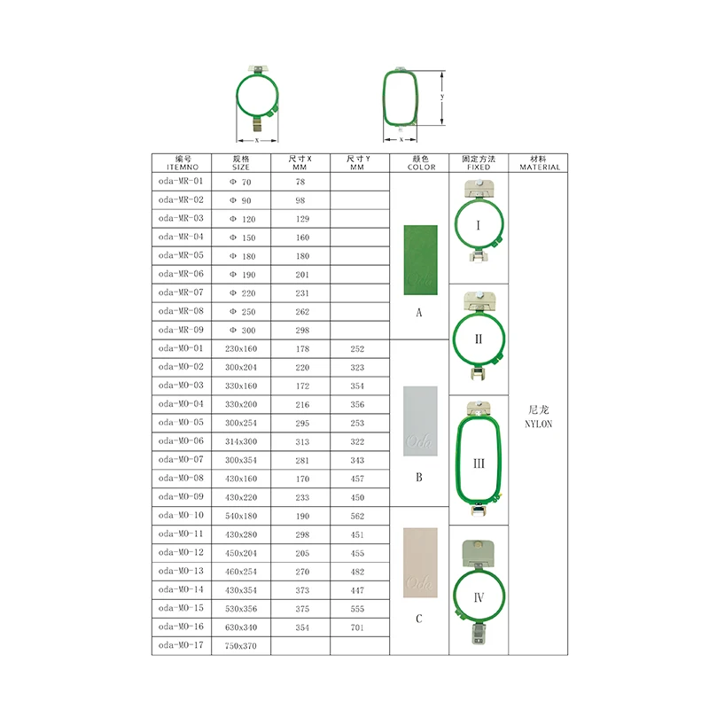 Parti della macchina da ricamo per Computer a cerchio magnetico in Nylon ellissetajima SWF BARUDAN Frame 430*280 460/254 430/354 680/340 750/370
