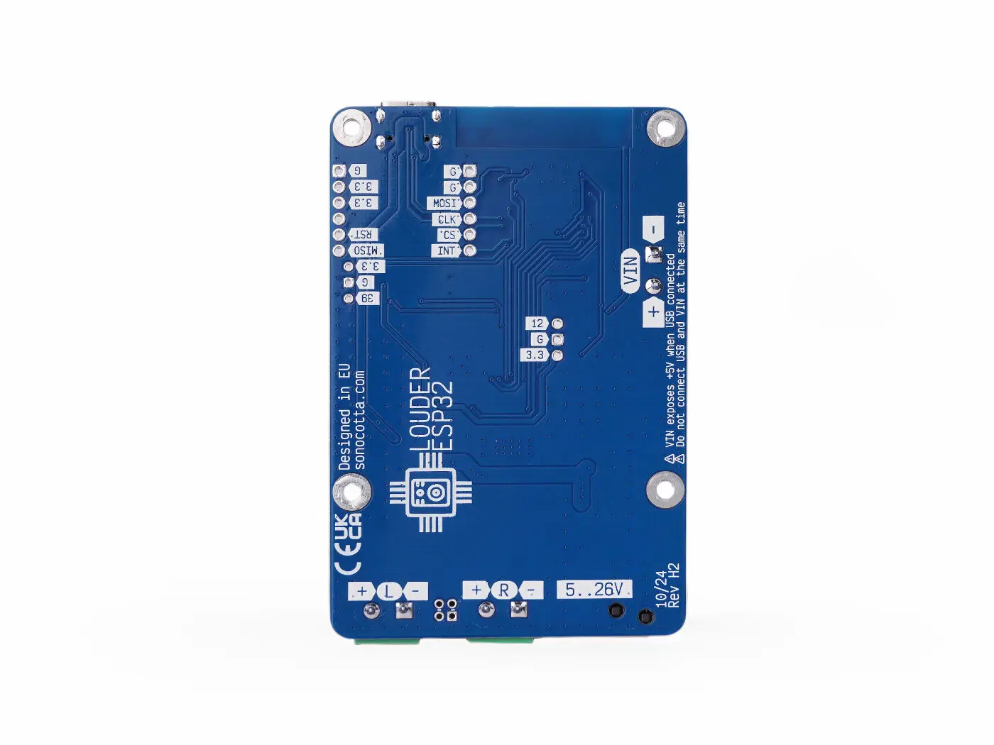 Louder ESP32, ESP32 audio development board with TAS5805M I2S DAC, driving 2x 23W load (8Ω, 1% THD+N)