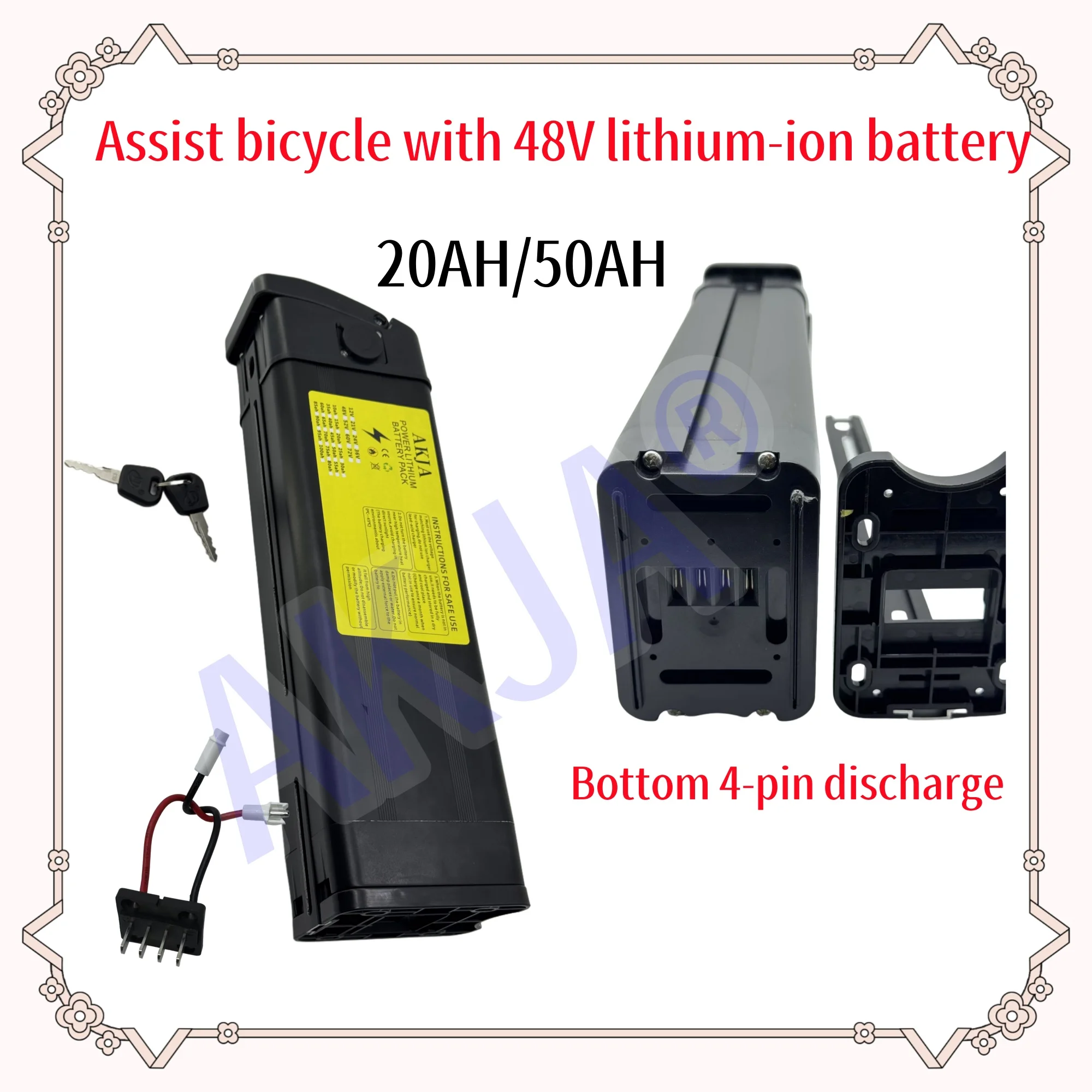 

Power assisted bicycle 48V50AH 18650 large capacity lithium battery pack, suitable for Silverfish motors below 500W-2000W