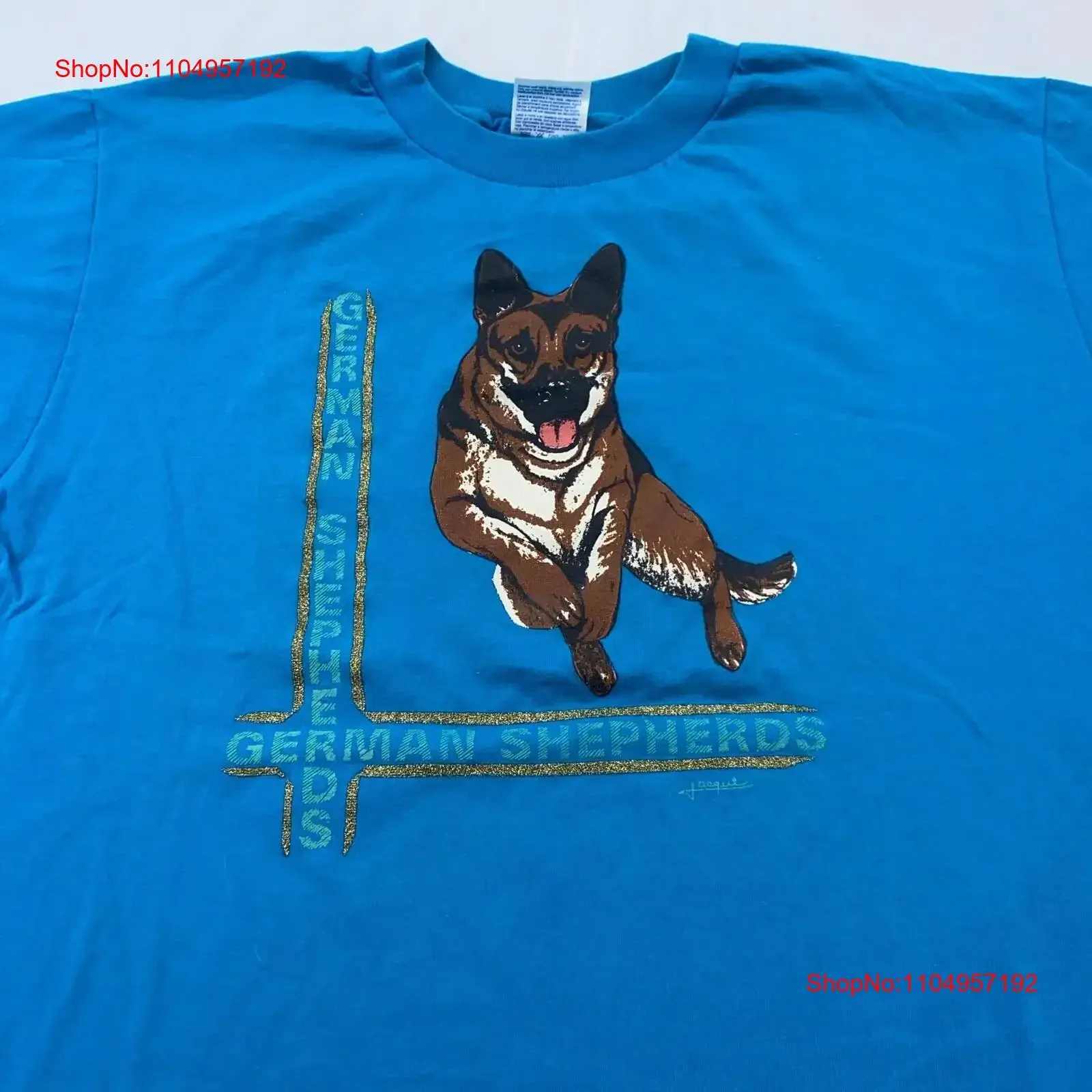 Vintage 90s alemán SHEPERD perro raza camiseta medio cachorro puro animal de estimação vintage lavado Top para uso diario ropa de diseñador