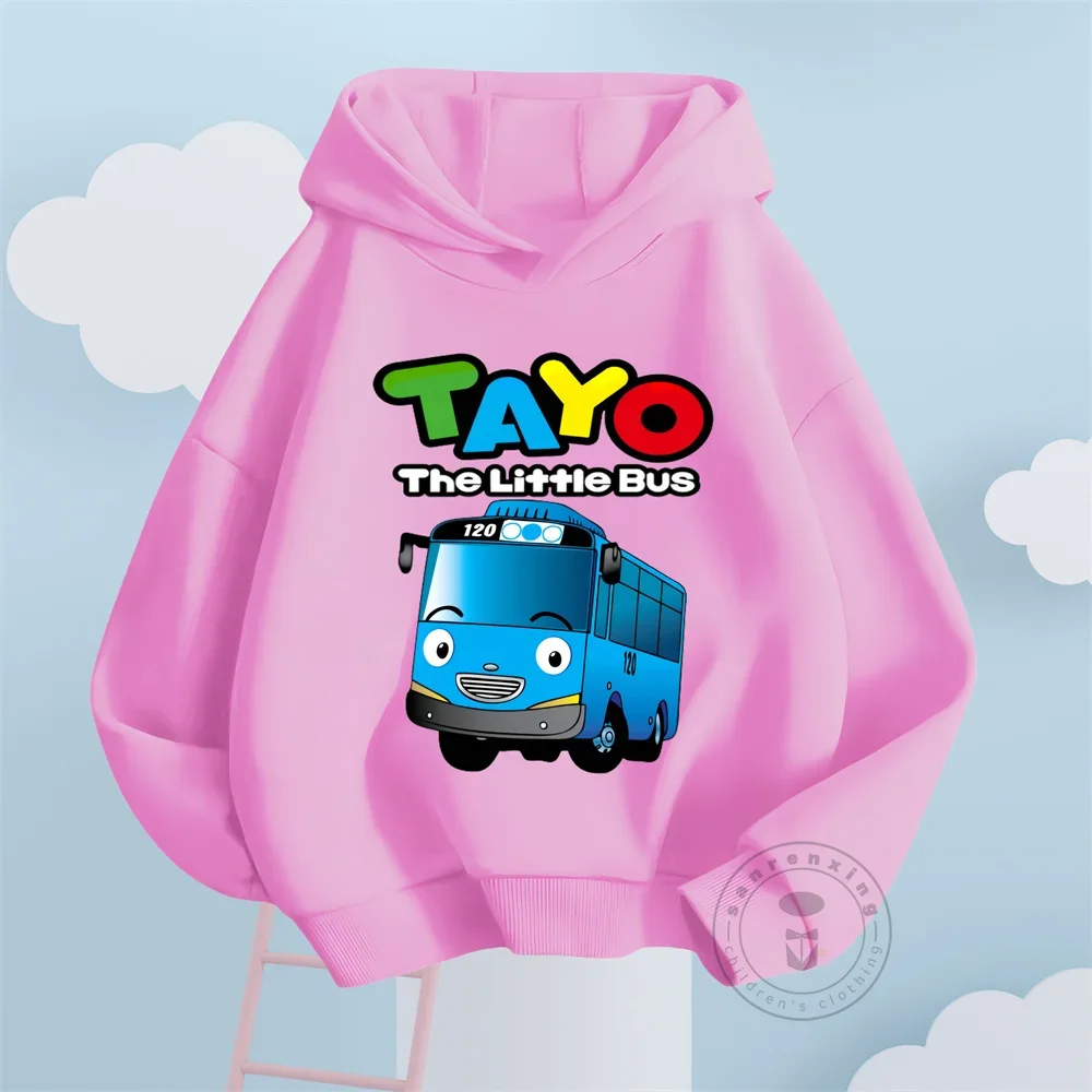 New Boys Hoodies Funny Tayo And Little Friends Cartoon Print Children\'s Winter LongSleeve Sweatshirt Boys Birthday Clothing Tops