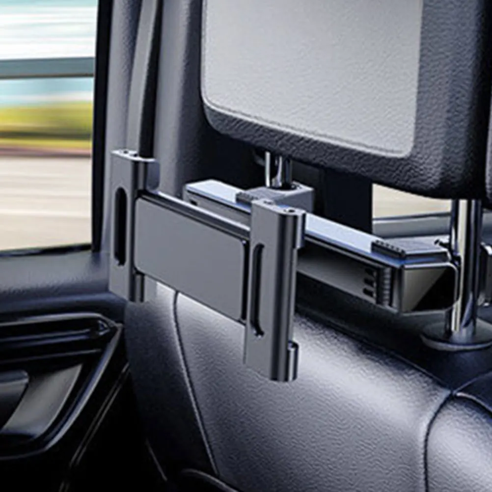 

Rear Seat Phone Holder Tablet Mount Car Headrest Brackets Black ABS Material Non Slip Design Adjustable Angle Easy Clean Multi