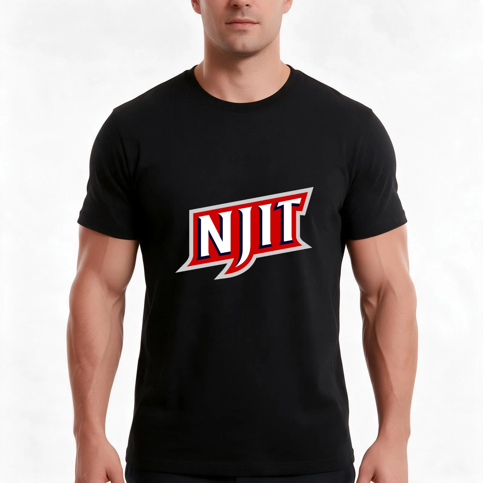 NJIT Highlanders T-Shirt, Summer Casual Cotton Tee, Oversized Streetwear Tops, Vintage Graphic Print, Loose Fit Short Sleeve