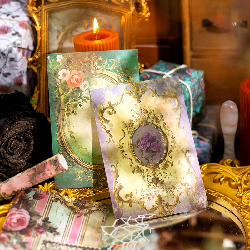 30Sheets Material Paper Account Rococo Palace Wall Handwriting European Retro Handbook Decoration Scrapbook Cut 170*100MM