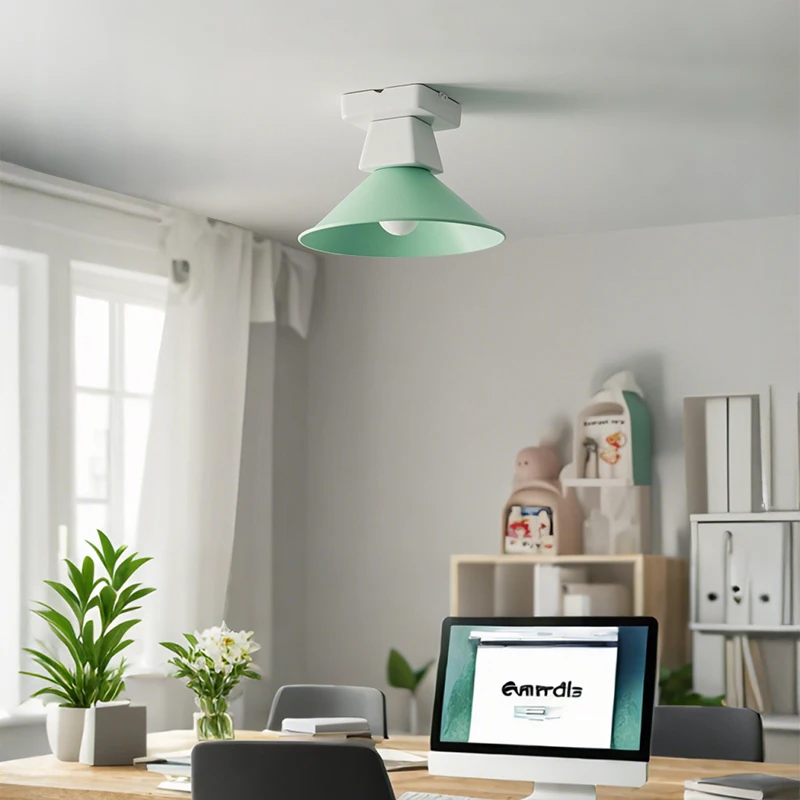 

Retro Nostalgic Color Pot Lid Ceiling Light Nordic Simple Corridor Entrance Balcony Bedroom Small Ceramic Ceiling Light