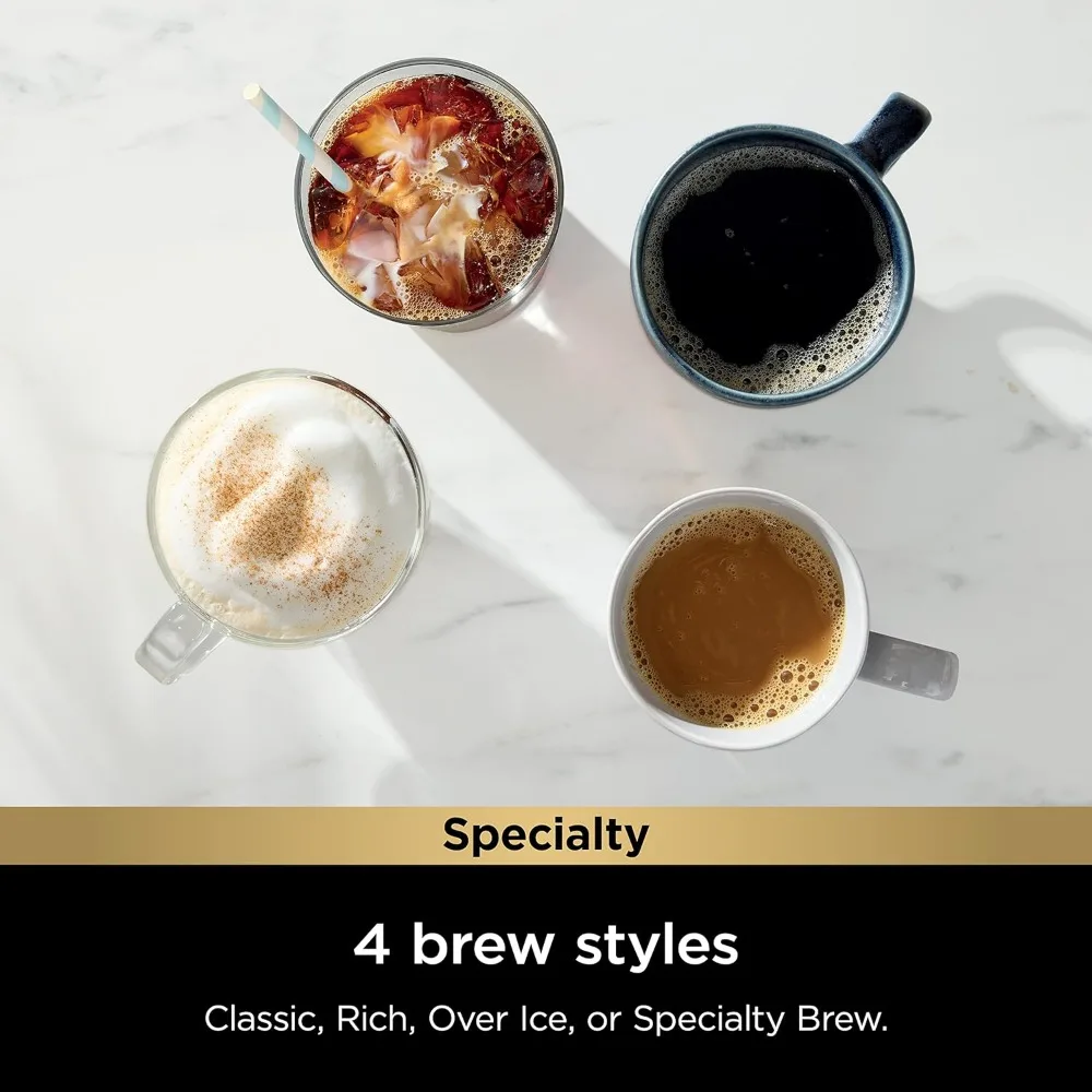 Especialidade Single-Serve Cafeteira, K-Cup Pod Compatível, Brews Grounds, Design Compacto, Built-In Leite Frother Máquina de Café