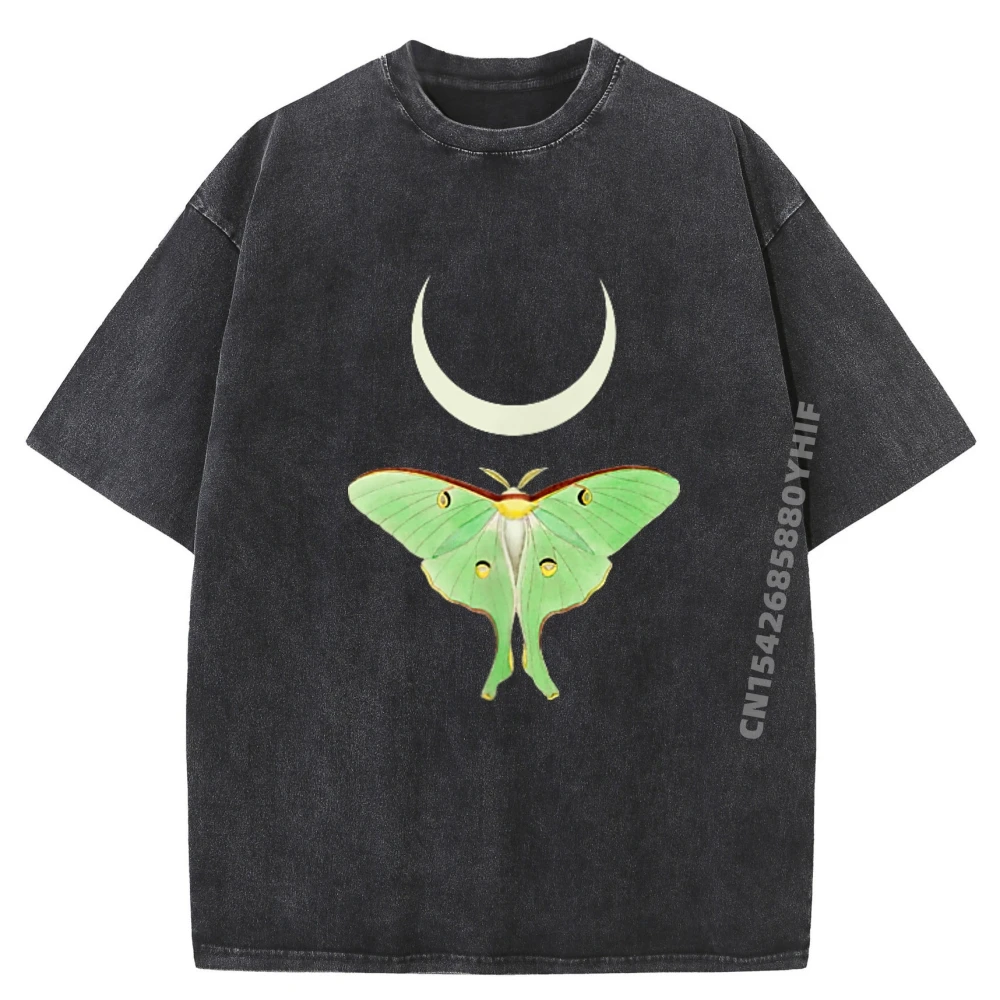 

Моль с полумесяцем Небесная готическая лунная карманная ведьма мужские футболки с рисунком пары негабаритная стираная рубашка мужская