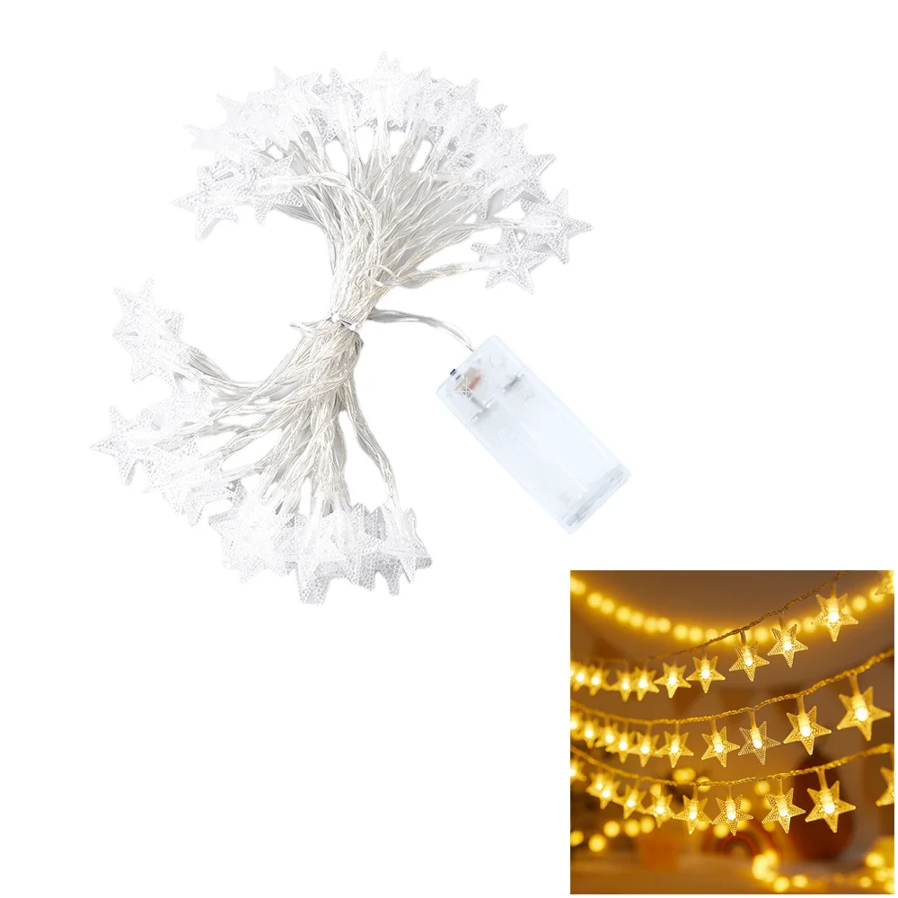 

Led Copper Wire Star Fairy Light Battery-operated String Light Waterproof Outdoor Garland Christmas Wedding Garden Decoration