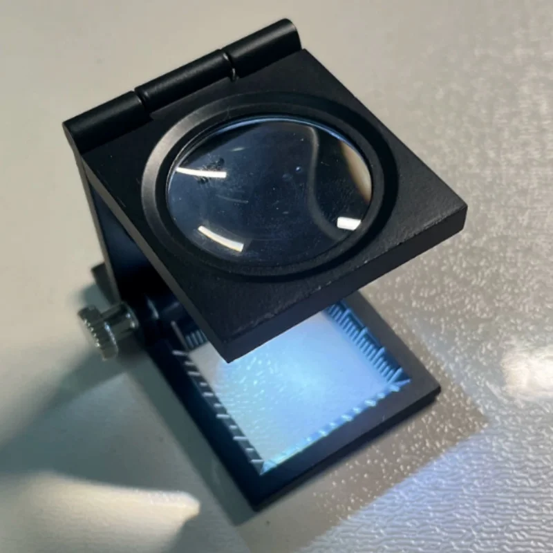 60X Folding Fabric Magnifier with Scale Cloth Weft Warp Density Counter Printed Textile Inspection Loupe