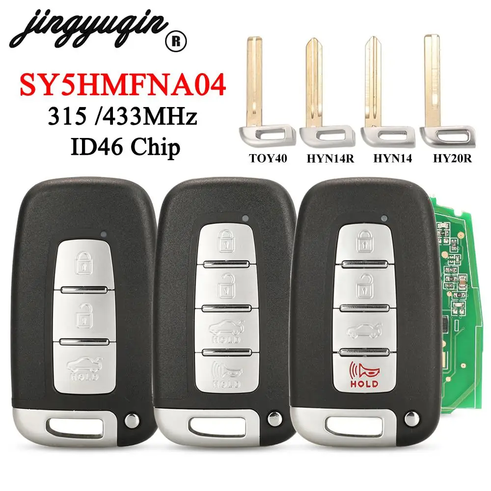 jingyuqin Remote Key 315/433MHz For Hyundai I30 IX35 Sonata Genesis Equus Veloster Kia Forte Soul Rio Borrego Sorento SY5HMFNA04