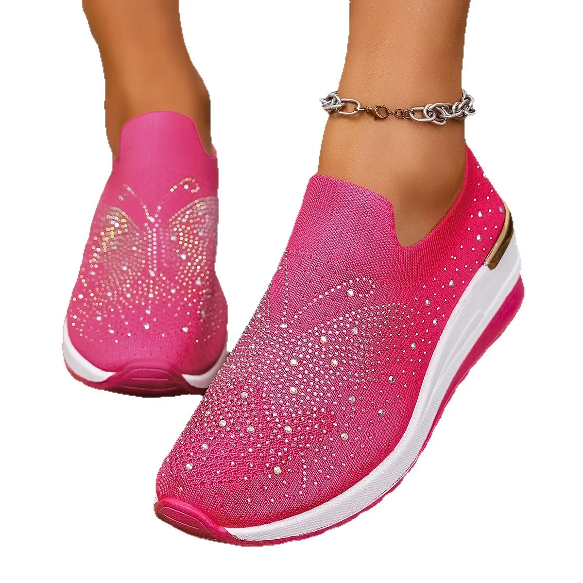 

Plus Size Shoes for Women 37-44 Autumn Fashion Slip on Platform Wedges Comfortable Non-slip Flats Sneakers Casual Women Footwear