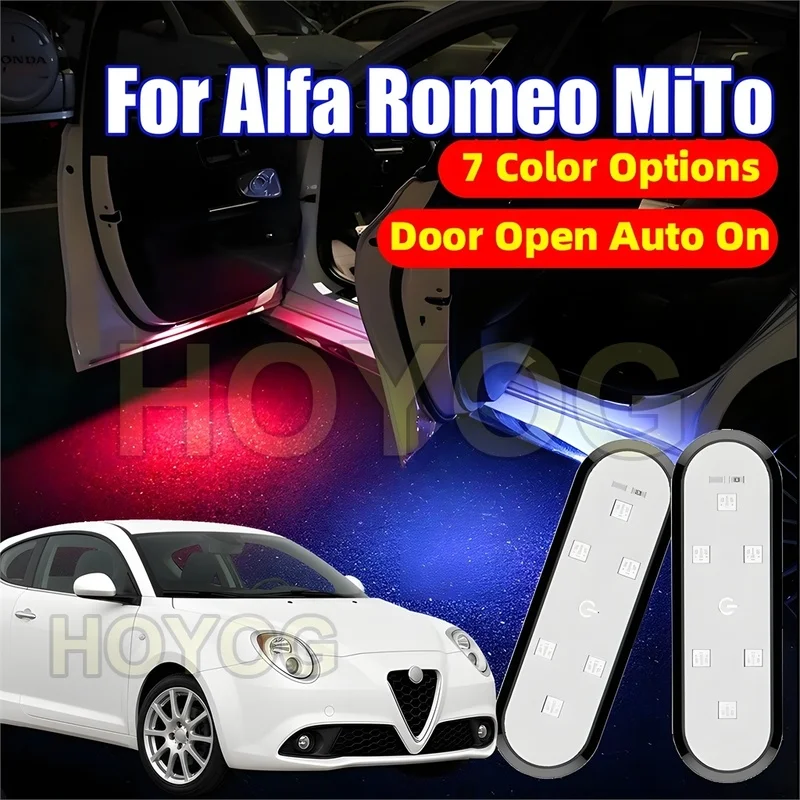Fit for Alfa Romeo MiTo 2010-2018 USB Rechargeable Wireless Car Door Light with Automatic On/Off and No-Drill Installation