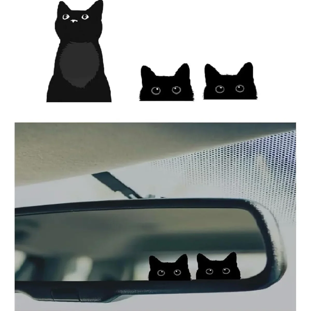 4 個/セット スイートブラックキャットシルエットステッカー - バックパック、自転車、デスクトップ、ラップトップ用のかわいい防水ビニールデカール