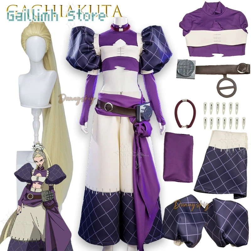 

Noerde Cosplay Costume Full Set Purple Puff Sleeve Outfit Women Halloween Carnival Party Uniform Gachiakuta Nierdt Cosplay Cost