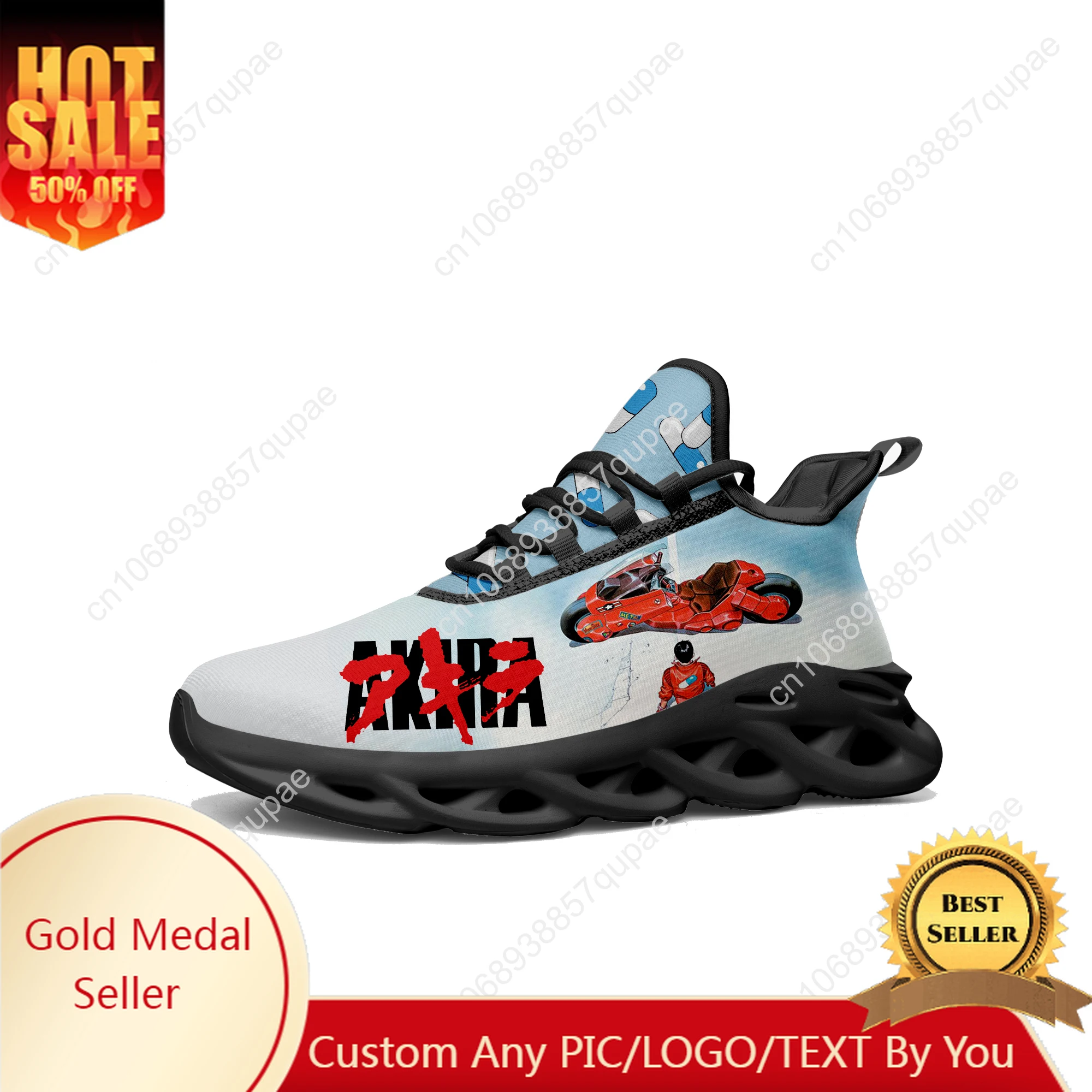 

Akira Cartoon Anime Flats Sneakers Men Womens Sports Running Shoes High Quality Sneaker Lace Up Mesh Footwear custom made Shoe