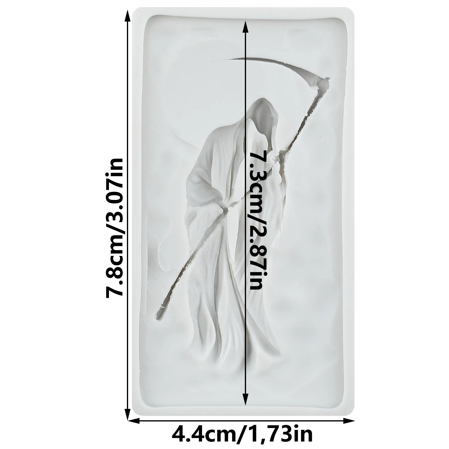 Halloween Death Silicone Molds Sickle Death God Fondant Cake Decorating Tools Cupcake Topper Candy Craft Gum Paste Polymer Clay