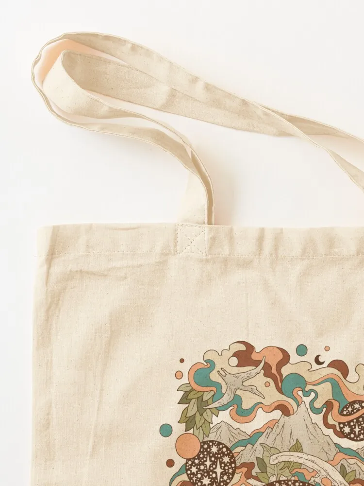 البوابة المفقودة: حقيبة حمل فنية من Parasaurolophus Retro Rainbow Palette Dinosaur Science Fiction Art #3