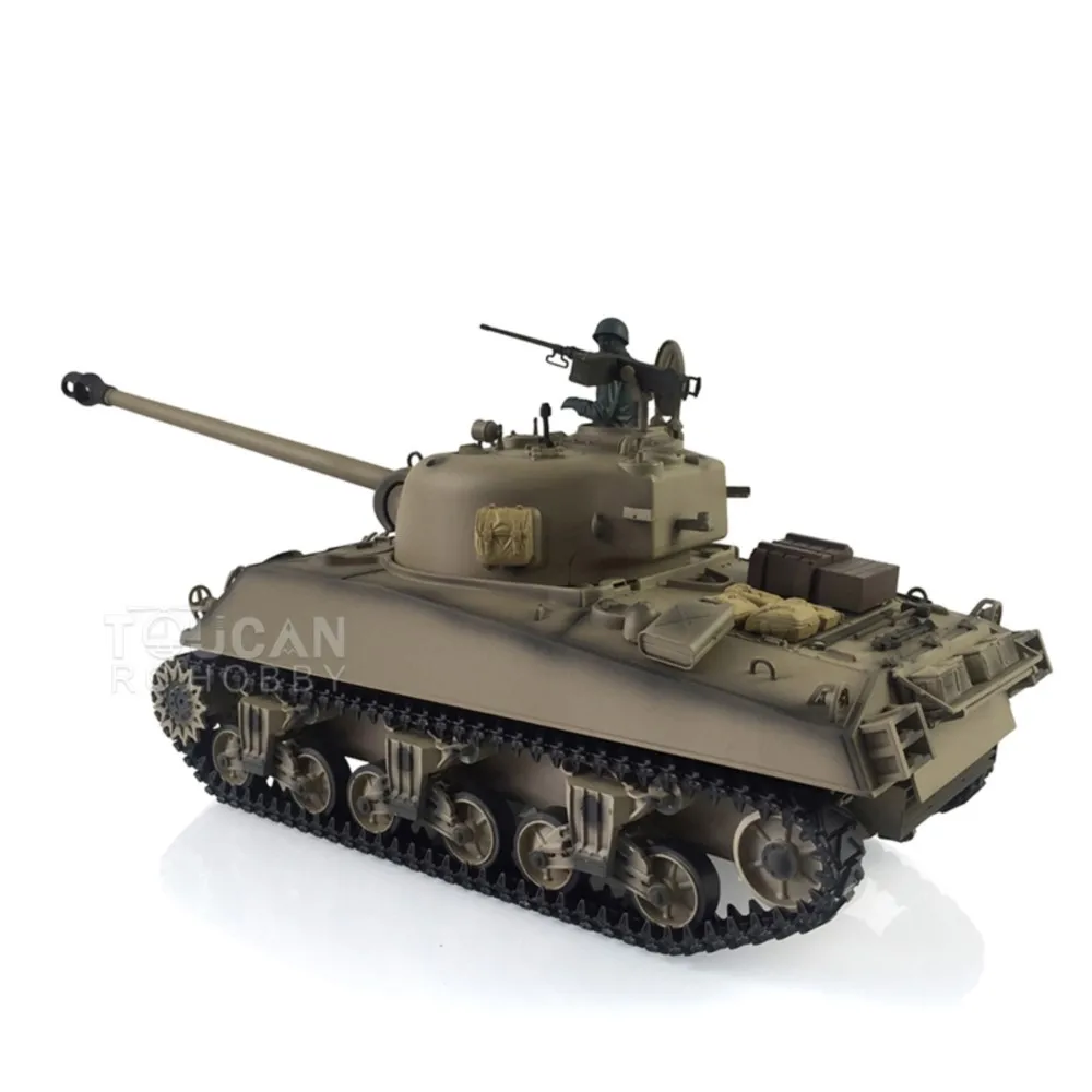 HENG LONG 1/16 modèle de réservoir RC 7.0 amélioré M4A3 Sherman 3898 pistes métalliques baril recul boîte de vitesses unité de fumée son du moteur TH17673