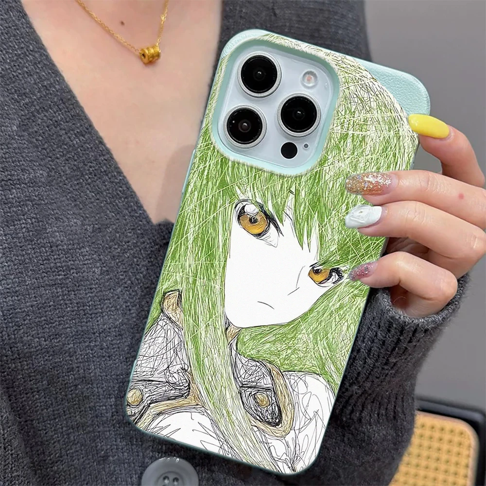 Sketch Of Green-haired Anime Character Phone Case For IPhone 17 16 15 14 13 12 11 Pro Max 16 15 14 Plus 17Air Cover Case Funda