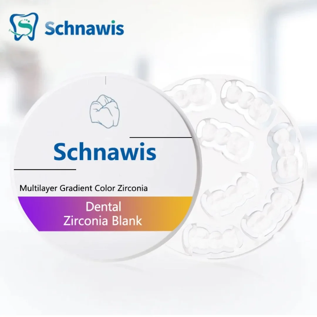 Dentale mehrschichtige Zirkonoxidblöcke mit Farbverlauf, komplett aus Keramikmaterial für die orale Restaurierung von Cad-Cam-Frässystemen