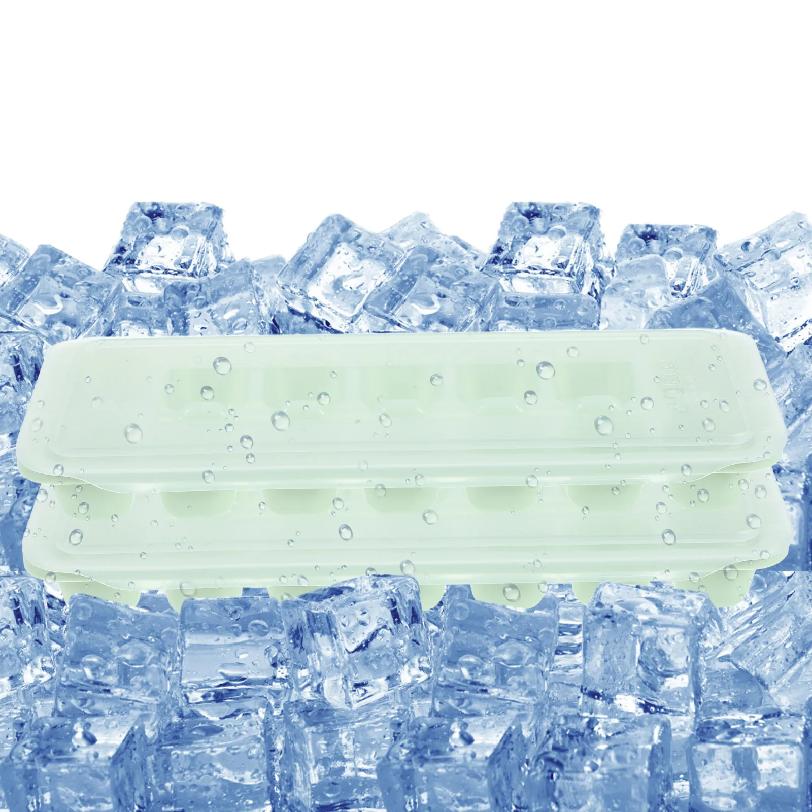 

2Pcs Ice Cube Tray Mold Simple Practical for Freezer Ice Cubes Maker Mold for Drinks Fruits Puddings Cocktails